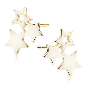 Silver (925) gold-plated earrings - stars