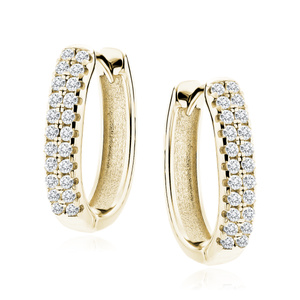 Silver (925) gold-plated earrings hoop with zirconias