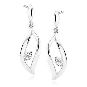 Silver (925) earrings with white zirconia