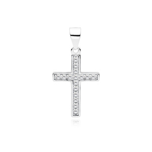 Silver (925) pendant cross with zirconia