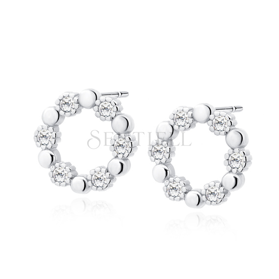 Silver (925) earrings with white zirconia