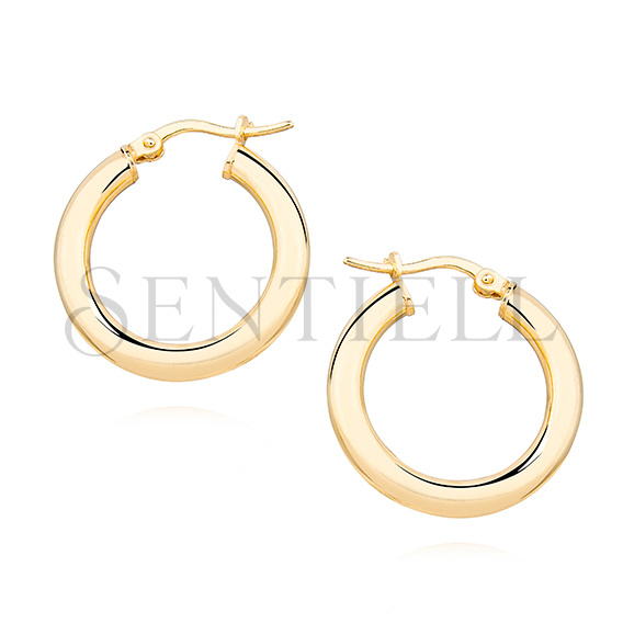 Silver (925) earrings hoops - highly polished, gold-plated