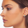 Silver (925) earrings with aquamarine zirconia