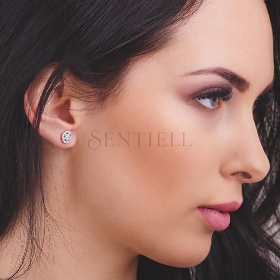 Silver (925) elegant earrings with zirconia