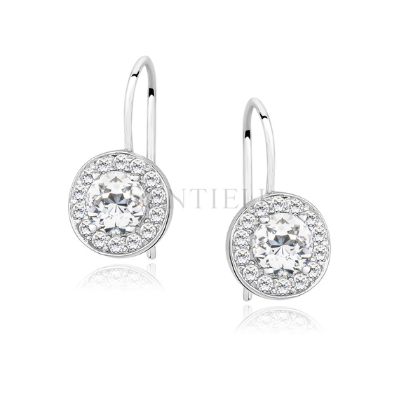 Silver (925) Earrings white colored zirconia