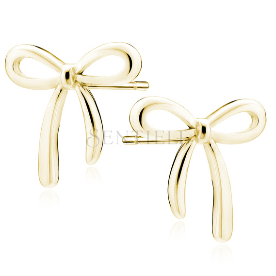 Silver (925) gold-plated earrings - bows