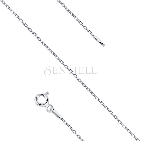 Silver (925) diamond cut anchor chain rhodium-plated