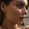 Silver (925) gold-plated earrings with white zirconia