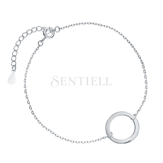 Pulsera de plata de ley 925 con anillo