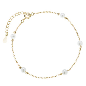 Silver (925) gold-plated bracelet with pearls