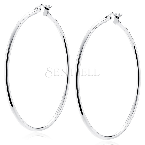 Silver (925) earrings hoops - highly polished