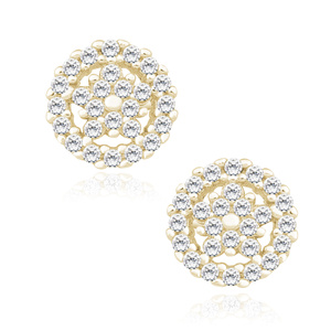 Silver (925) elegant gold-plated earrings with white zirconias