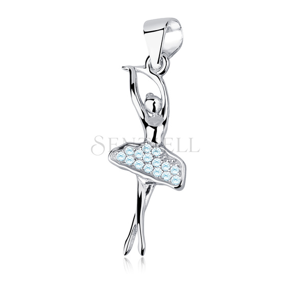 Silver (925) ballerina pendant with aquamarine zirconia