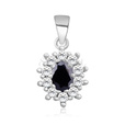 Silver (925) pendant black colored zirconia