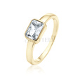 Silver (925) gold-plated ring with white zirconia