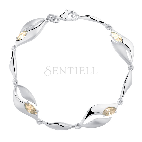 Silver (925) bracelet light topaz zirconia