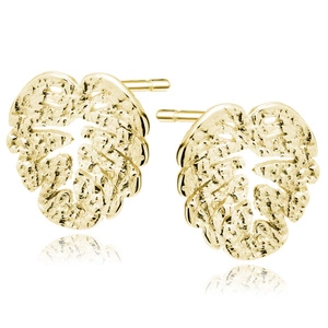 Silver (925) gold-plated earrings - leaf