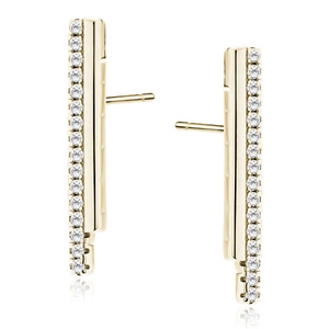 Silver (925) gold-plated earring with white zirconias