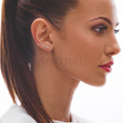 Silver (925) rose gold-plated cuff earrings with zirconia