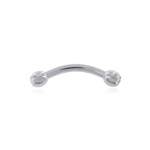 Stainless steel (316L) banana piercing for eyebrow - balls with zirconia