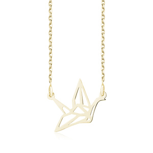 Silver (925) necklace - Origami dove gold-plated