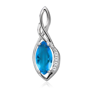 Silver (925) pendant with aquamarine zirconia