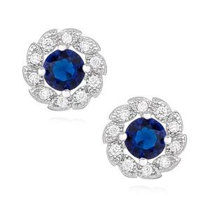 Silver (925) earrings with sapphire zirconia