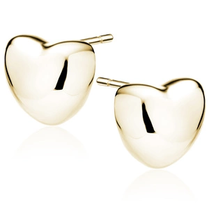 Silver (925) gold-plated earrings - heart