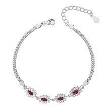 Silver (925) fashionable bracelet with ruby zirconias