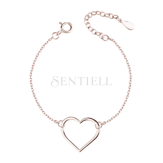 Silver (925) rose gold-plated bracelet heart