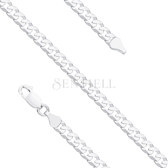 Silver (925) diamond-cut bracelet - curb extra flat Ø 140