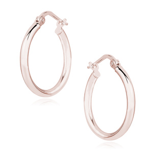 Silver (925) earrings hoops - rose gold-plated and highly polished