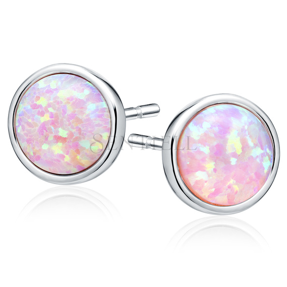 Silver (925) earings with pink opal