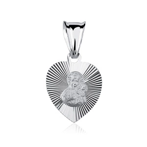 Silver (925) heart pendant Virgin Mary / Black Madonna