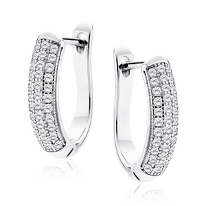 Silver (925) earrings white zirconia