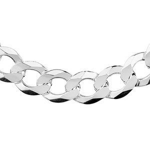 Silver (925) diamond-cut chain - curb extra flat Ø 400