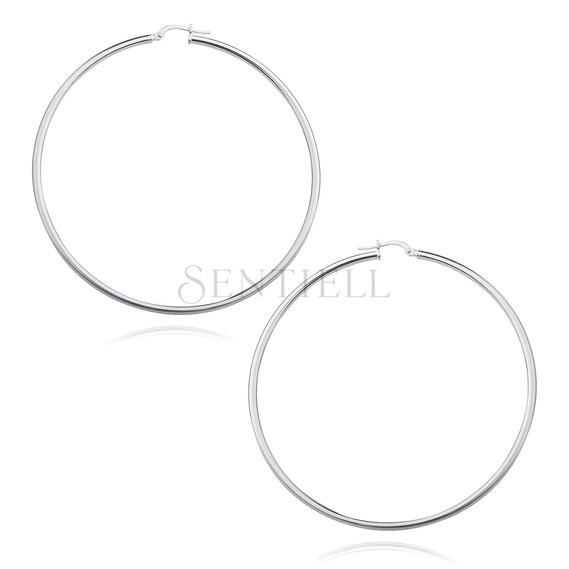 Silver (925) earrings hoops - highly polished