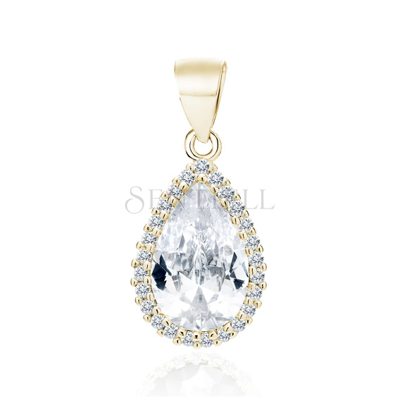 Silver (925) gold-plated pendant with white zirconia