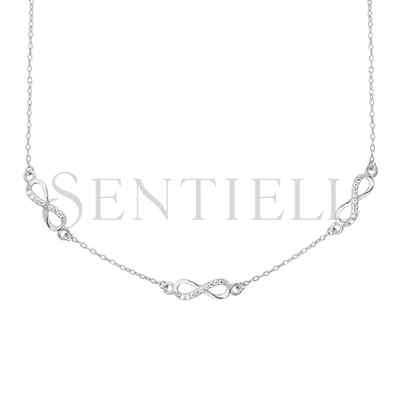 Silver (925) necklace Infinity with zirconia