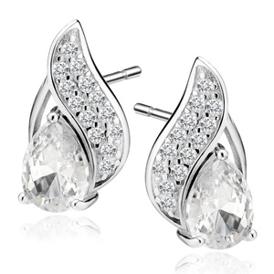 Silver (925) earrings with white zirconia