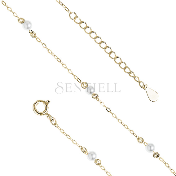 Silver gold-plated anklet (925) with pearl