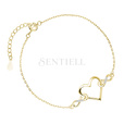 Silver (925) gold-plated bracelet - heart and infinities with white zirconias