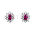 Silver (925) Earrings ruby colored zirconia