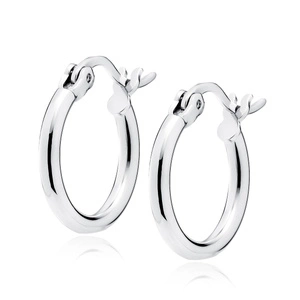 Silver (925) earrings hoops - highly polished