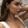 Silver (925) drop-shaped gold-plated earrings - 25mm