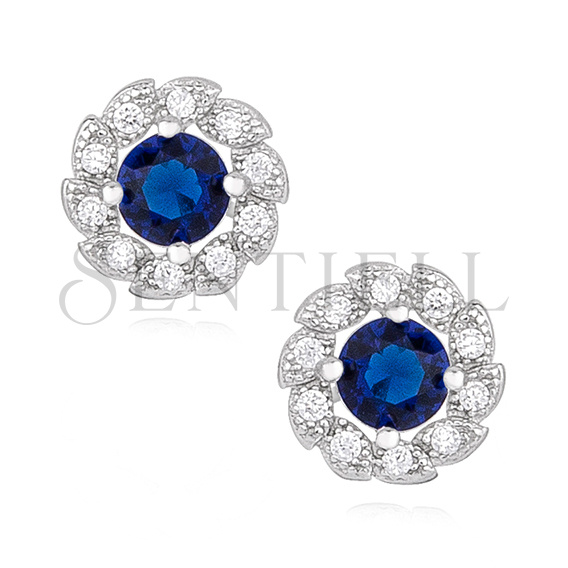 Silver (925) earrings with sapphire zirconia