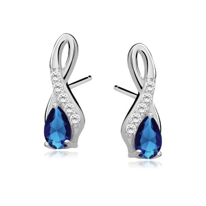 Silver (925) earrings with sapphire zirconia