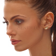 Silver (925) gold-plated earrings - wings with zirconia