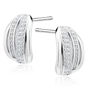 Silver (925) elegant earrings with zirconias