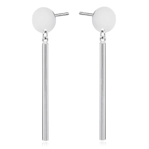 Silver (925) earrings round plate with wire